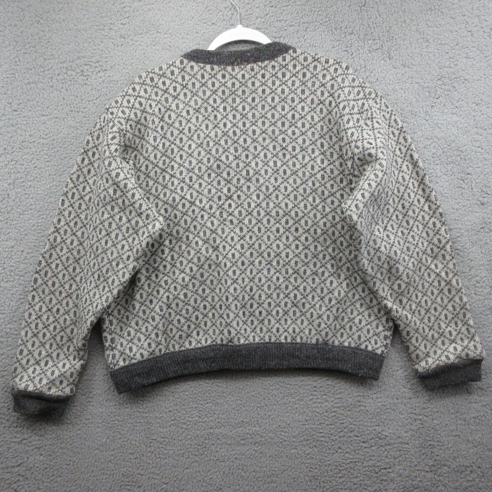 L.L. Bean Gray Patterned Nordic Wool Blend Cardigan Sweater - Picture 8 of 10